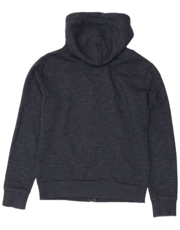 Мужской свитер с капюшоном на молнии Superdry среднего размера, темно-синий, хлопковый с крапинками