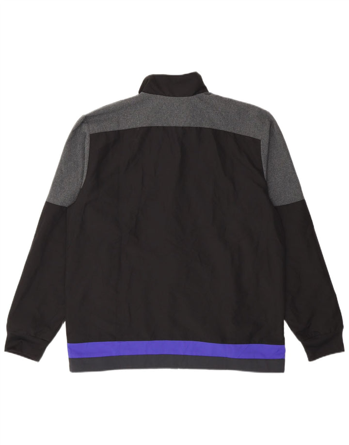 Adidas Mens All Blacks Графический спортивный костюм Верхняя куртка Большая черная цветная блокировка