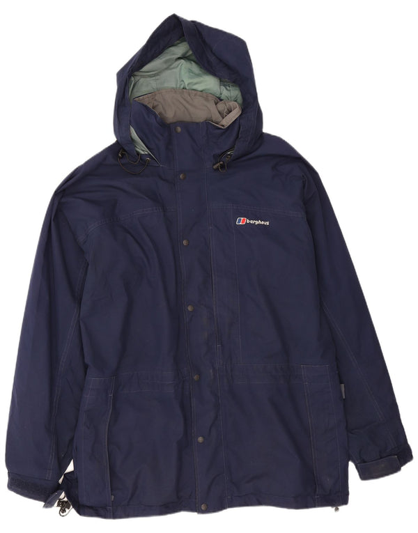 Мужская дождевик с капюшоном Berghaus UK 40, большой темно-синий нейлон