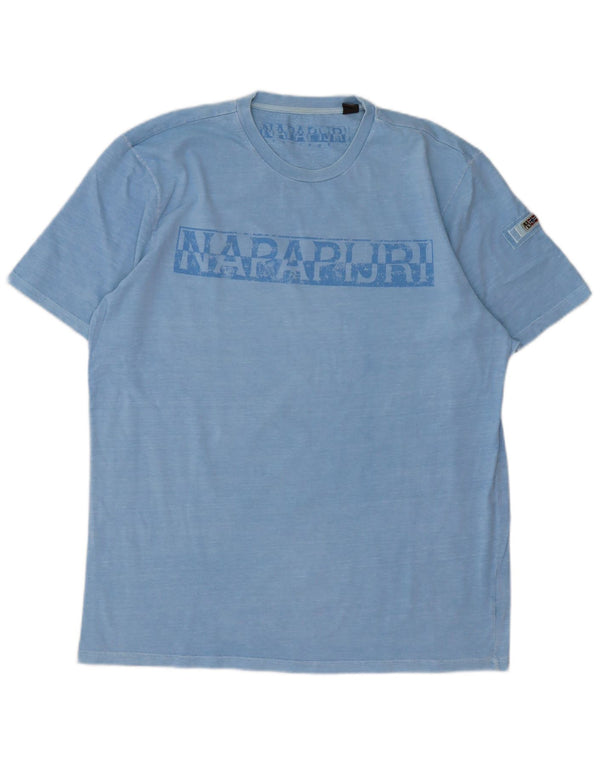 Мужская футболка Napapijri с географической графикой, 2XL, синяя