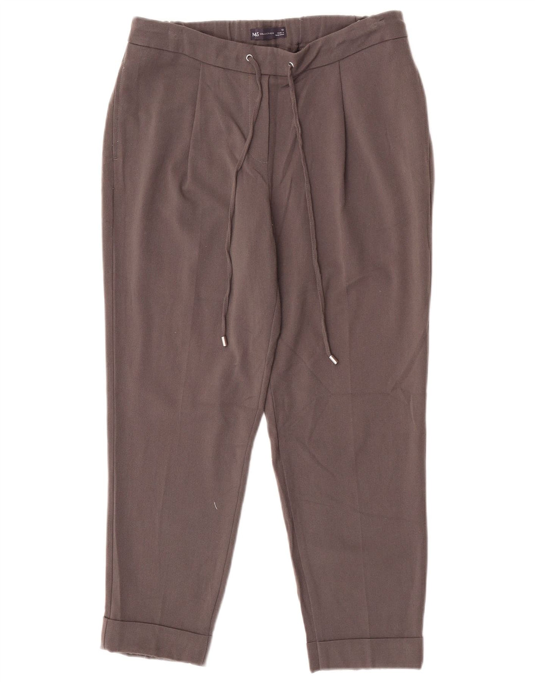 Женские укороченные брюки Marks & Spencer UK 12 Medium W30 L25 Серый полиэстер
