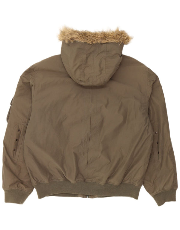 Мужская стеганая куртка с капюшоном Wampum UK 42 XL, хлопок цвета хаки