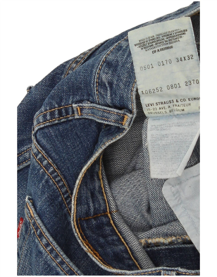 Мужские джинсы-капри Levi's, размер 34 W34 L17, синие, хлопок