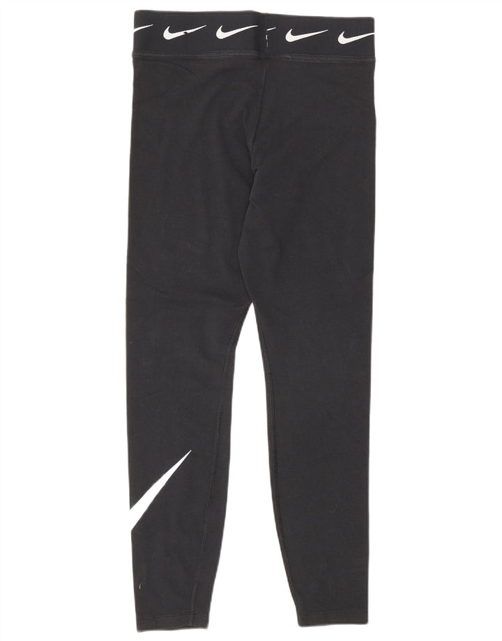 Женские леггинсы с рисунком Nike UK 12, хлопковые, средние, черные