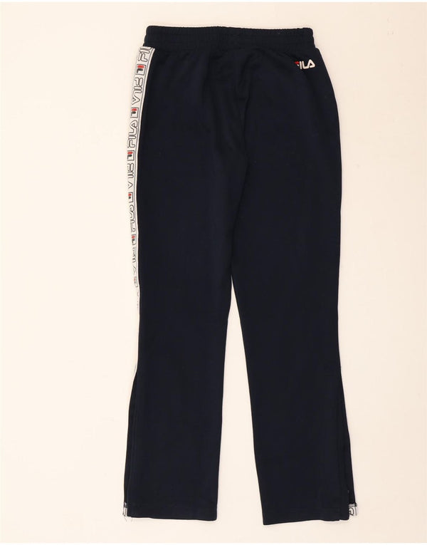Fila Womens Graphic Tracksuit Trousers UK 10 Small Navy Blue Striped Sports