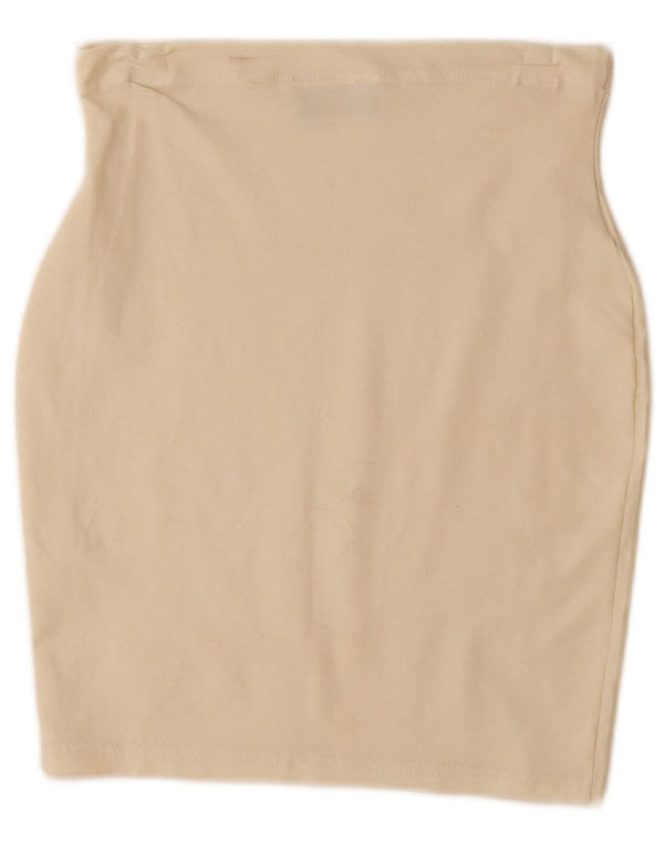 ONYX Womens Pencil Skirt W23 2XS Off White Cotton