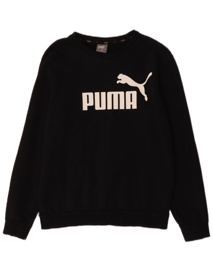 Мужской свитшот с рисунком PUMA, маленький черный хлопковый джемпер