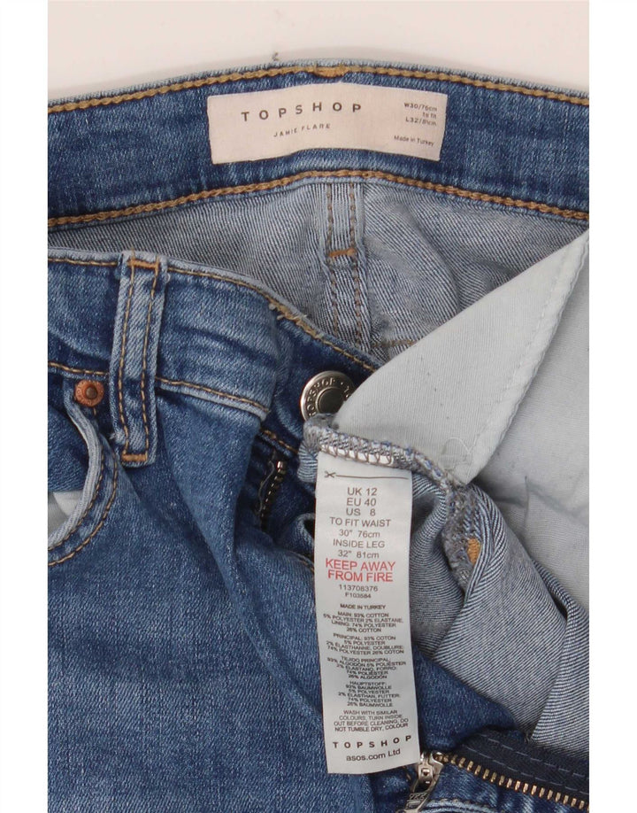 Женские расклешенные джинсы Topshop Jamie W30 L32, синий хлопок