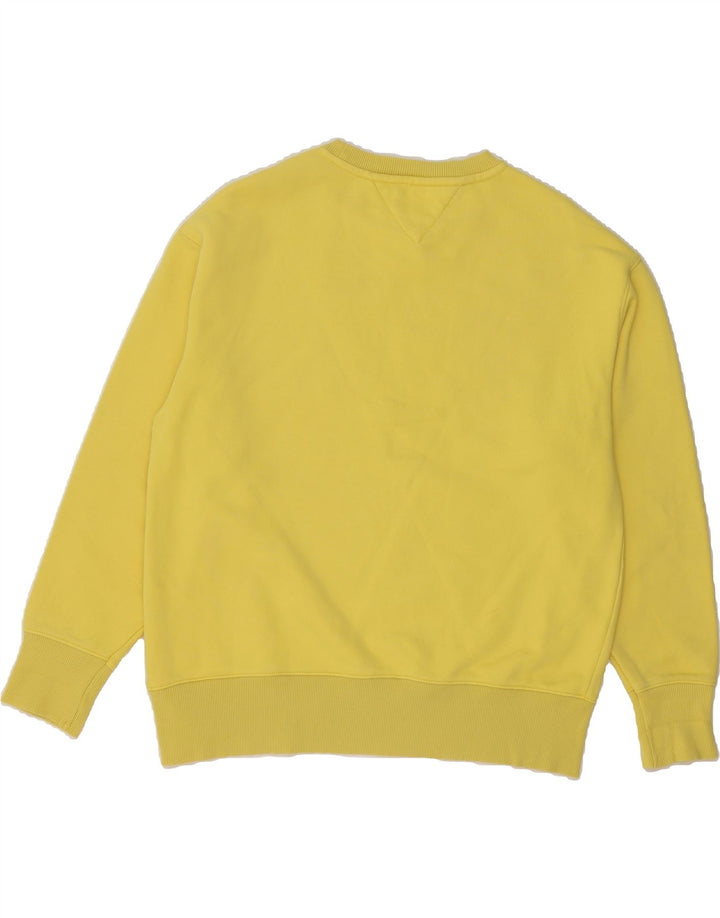 TOMMY HILFIGER Mens Graphic Sweatshirt Jumper Large Yellow Cotton Vintage Tommy Hilfiger and Second-Hand Tommy Hilfiger from Messina Hembry 