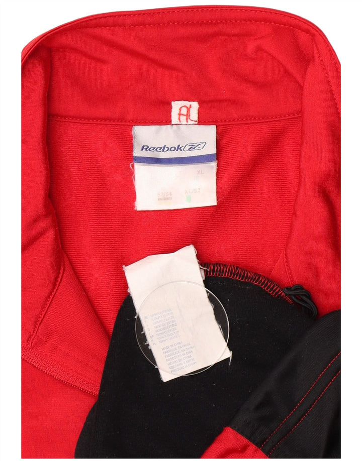 Мужская спортивная куртка Reebok, большая красная полиэстер с цветными блоками