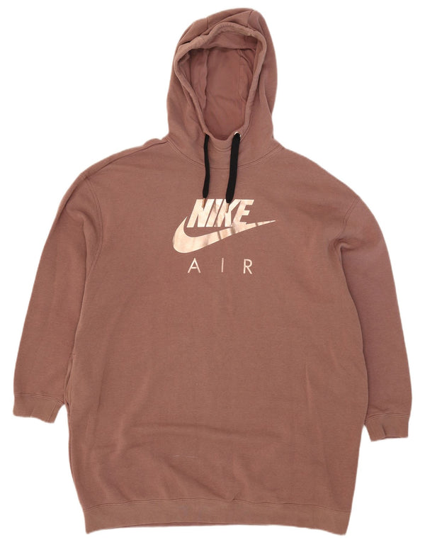 Женский длинный джемпер с капюшоном большого размера Nike UK 14, средний коричневый