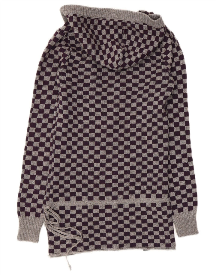 Женский джемпер с капюшоном Converse UK 10, маленький фиолетовый, шерстяной с геометрическим рисунком