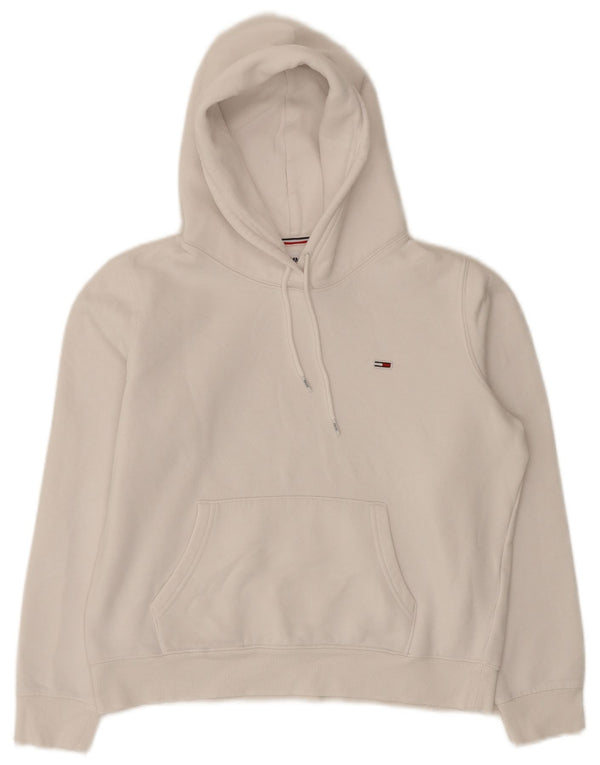 Женский джемпер с капюшоном Tommy Hilfiger UK 14, средний белый хлопок