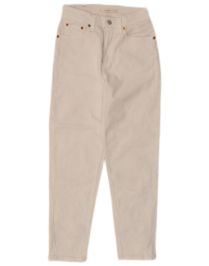 Женские укороченные джинсы Levi's Mom W24 L24, белый хлопок