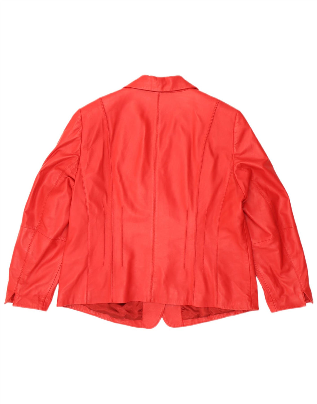 Женский кожаный пиджак с 3 пуговицами Gerry Weber UK 20 2XL, красный кожаный