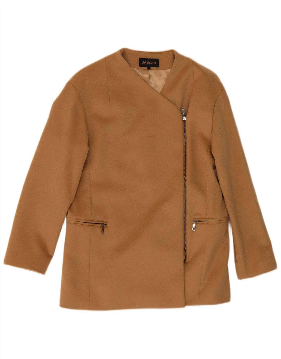 JAEGER Womens Oversized Overcoat UK 8 Small Brown Wool