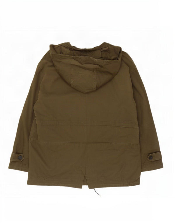 Женская парка Massimo Dutti с капюшоном UK 18 XL, хлопок цвета хаки