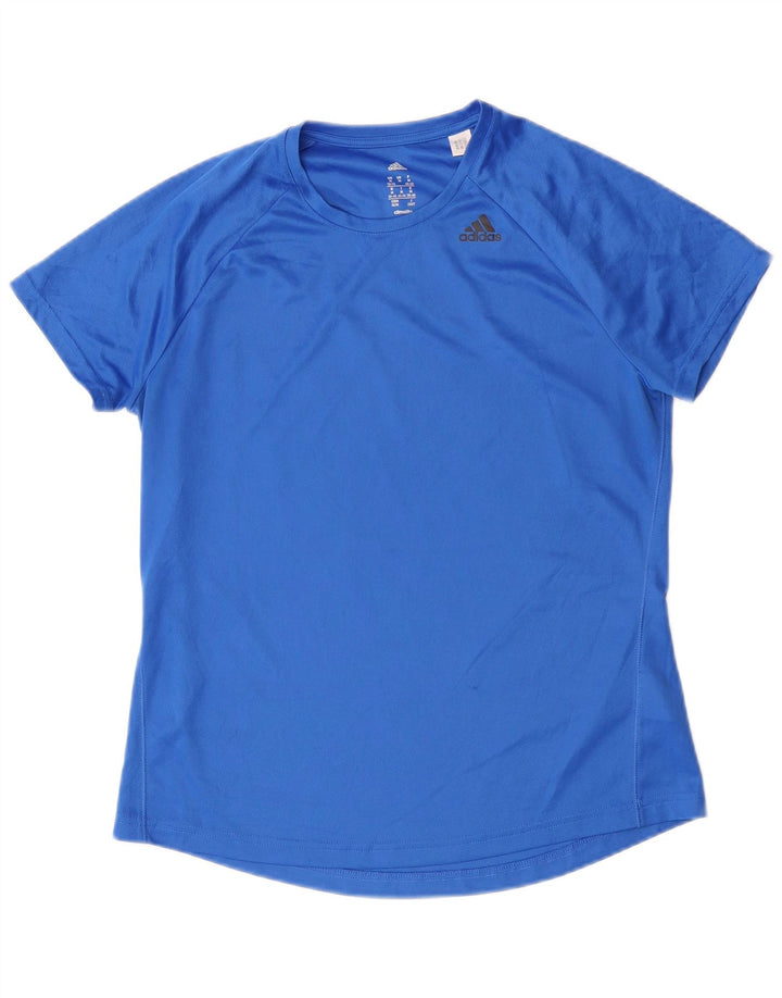 Женская футболка Adidas Climalite Top UK 12/14, средний синий полиэстер