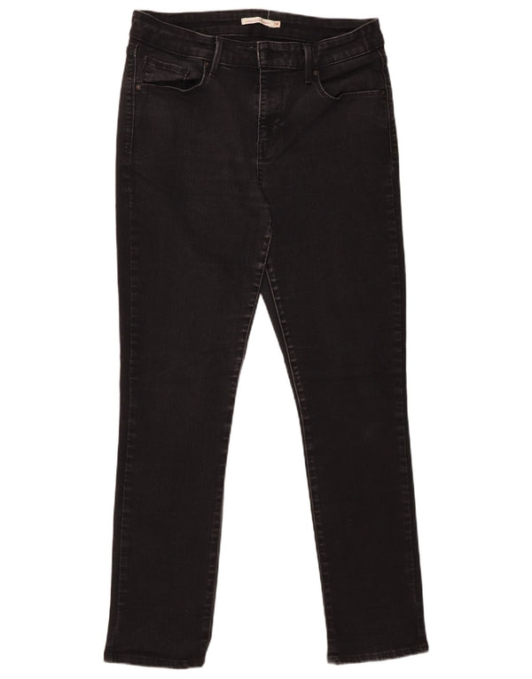 Женские классические джинсы скинни Levi's со средней посадкой США 14 XL W32 L30, черный хлопок