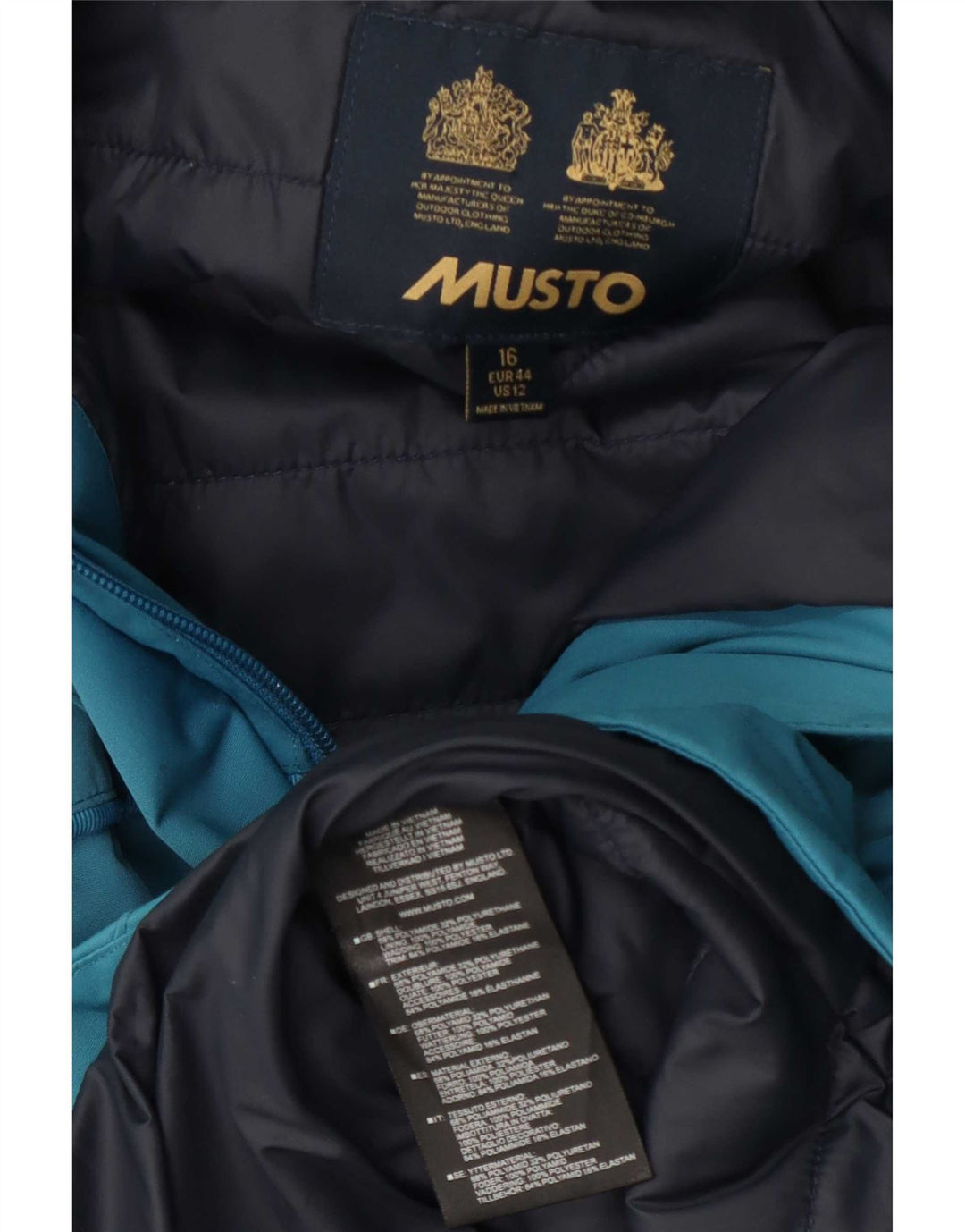 Женская ветровка с капюшоном Musto с графическим рисунком UK 16, большой синий полиамид