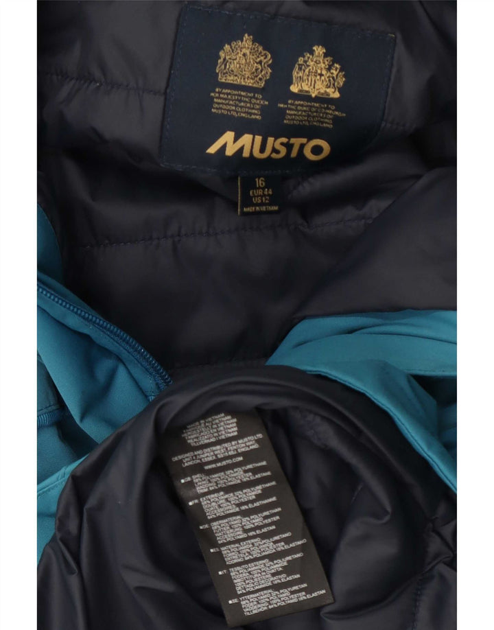 Женская ветровка с капюшоном Musto с графическим рисунком UK 16, большой синий полиамид