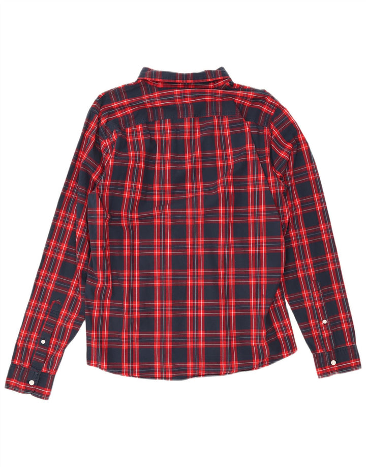 Мужская фланелевая рубашка HOLLISTER XL, темно-синяя клетка, хлопок