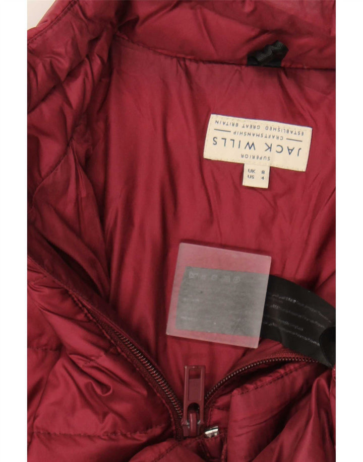 Женская стеганая куртка Jack Wills UK 8, маленький бордовый полиамид