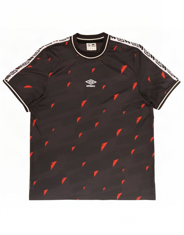 Мужская футболка с рисунком Umbro, верх 2XL, черная, полиэстер с геометрическим рисунком