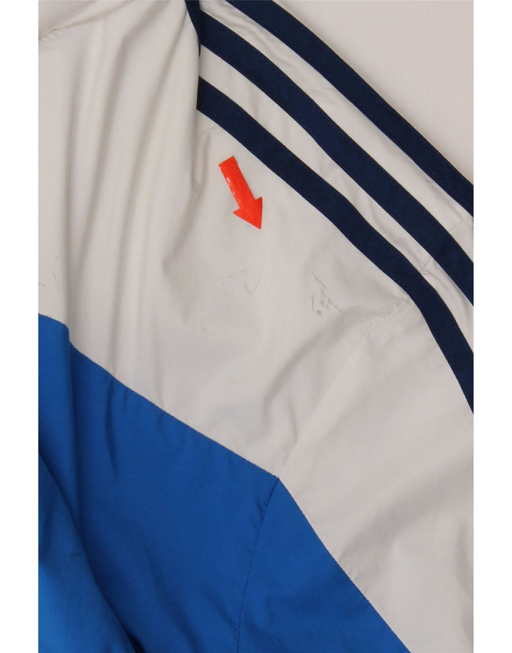 Мужская дождевик Adidas с капюшоном UK 40, большой темно-синий, полиэстер с цветными блоками
