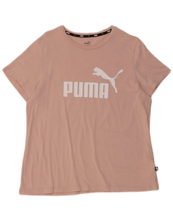 Женская футболка с рисунком Puma Top UK 18 XL, розовый хлопок