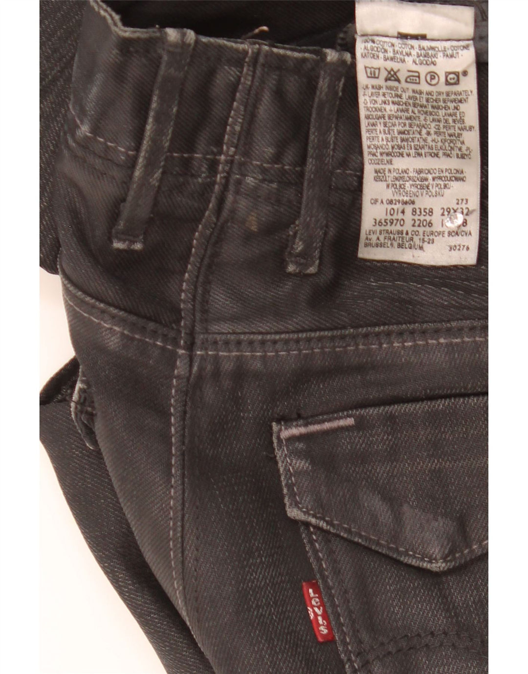 Мужские прямые джинсы Levi's W29 L32, черный хлопок