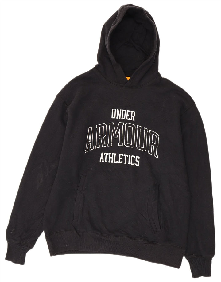 Мужской джемпер с капюшоном Under Armour, черный, хлопковый, среднего размера