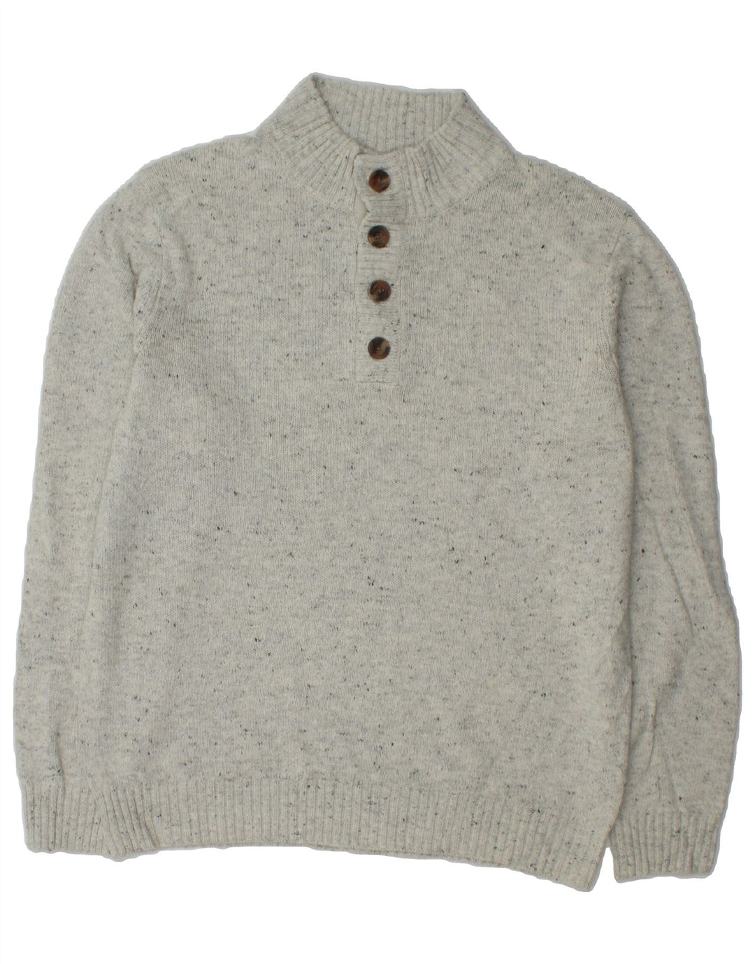 IZOD Mens Button Neck Jumper Sweater Large Grey Flecked Acrylic Vintage Izod and Second-Hand Izod from Messina Hembry 