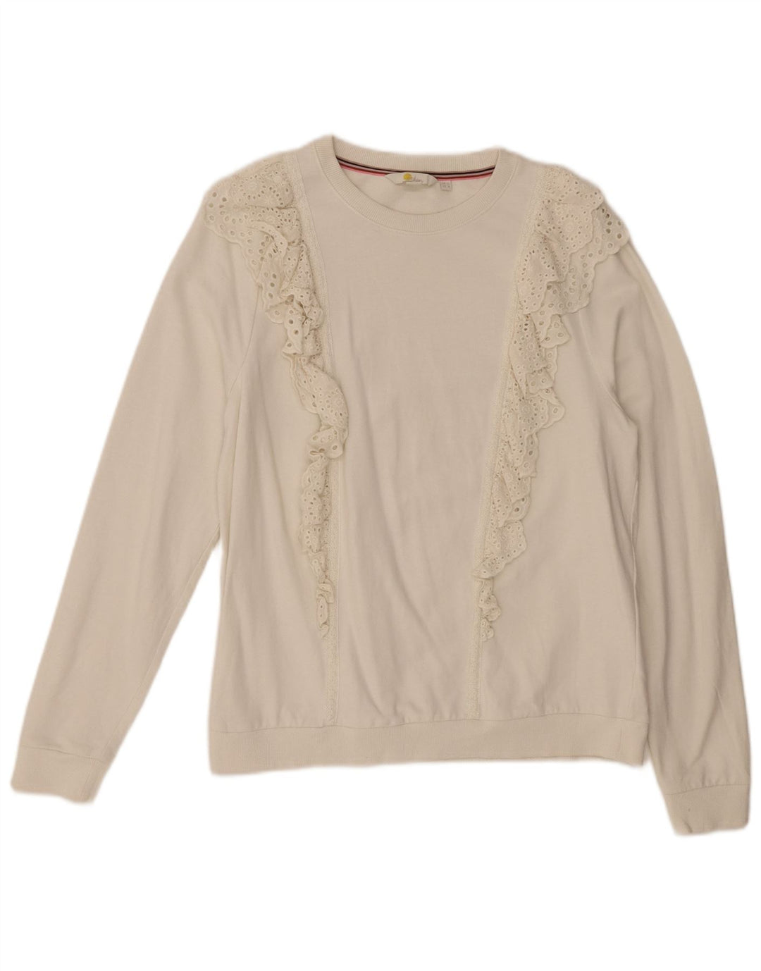 BODEN Womens Sweatshirt Jumper UK 12 Medium White Cotton