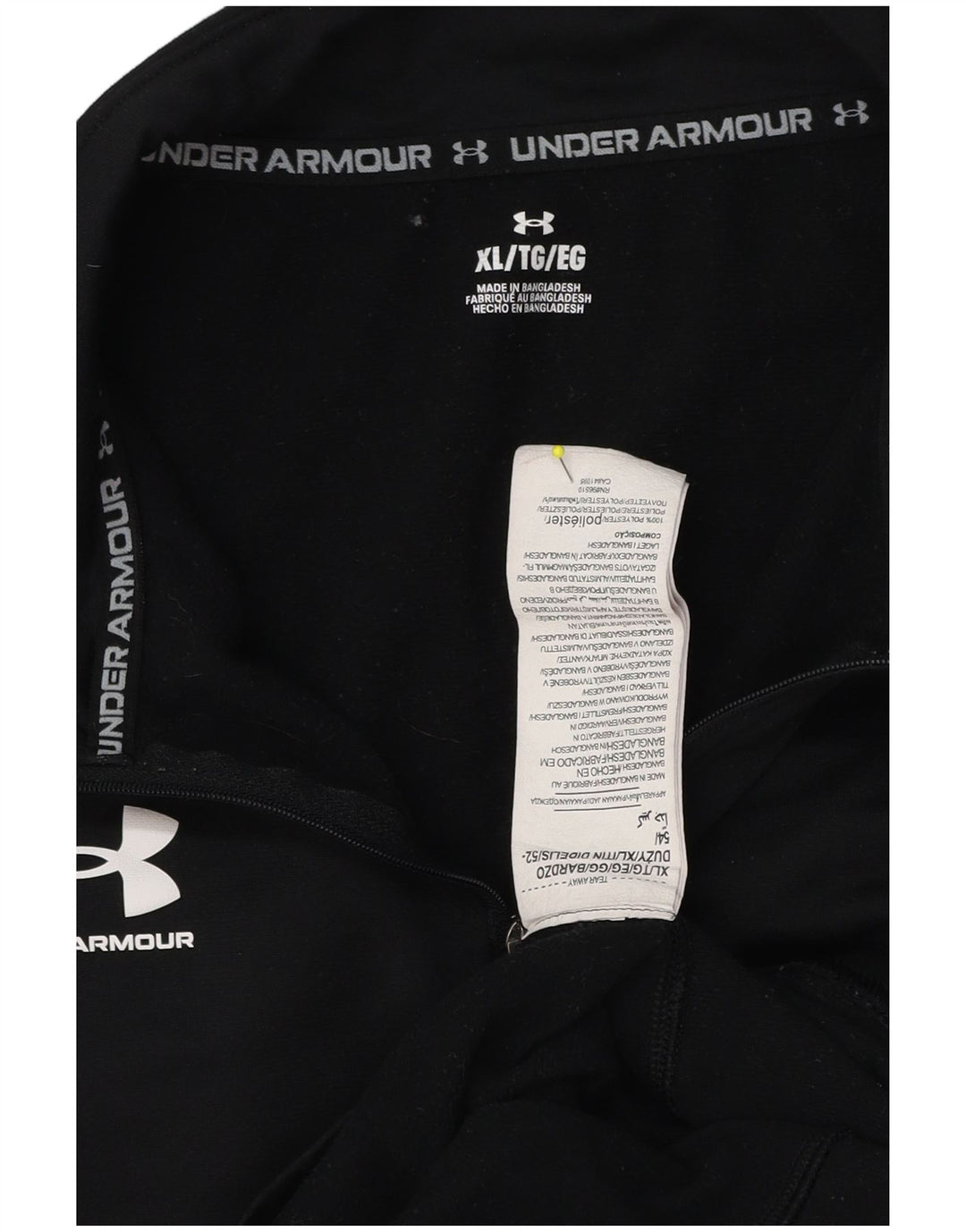 Мужской пуловер с воротником на молнии Under Armour, спортивный костюм, верх XL, черный полиэстер