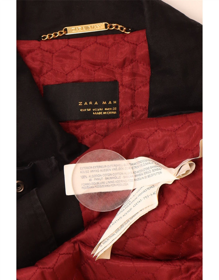 Мужская куртка ZARA UK 38, средний черный хлопок, черный