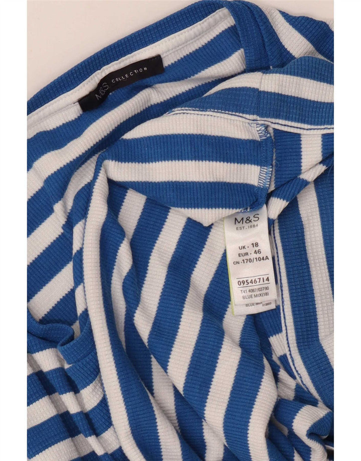 Женская блузка Marks & Spencer Top UK 18 XL из полиэстера в синюю полоску