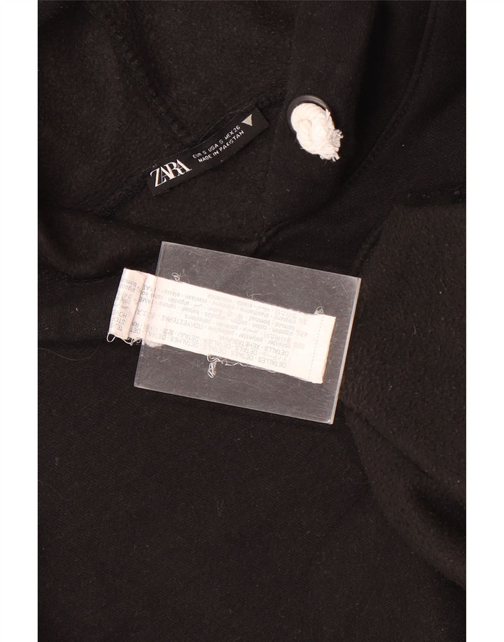 Мужской джемпер свободного кроя с капюшоном Zara, маленький черный, полиэстер
