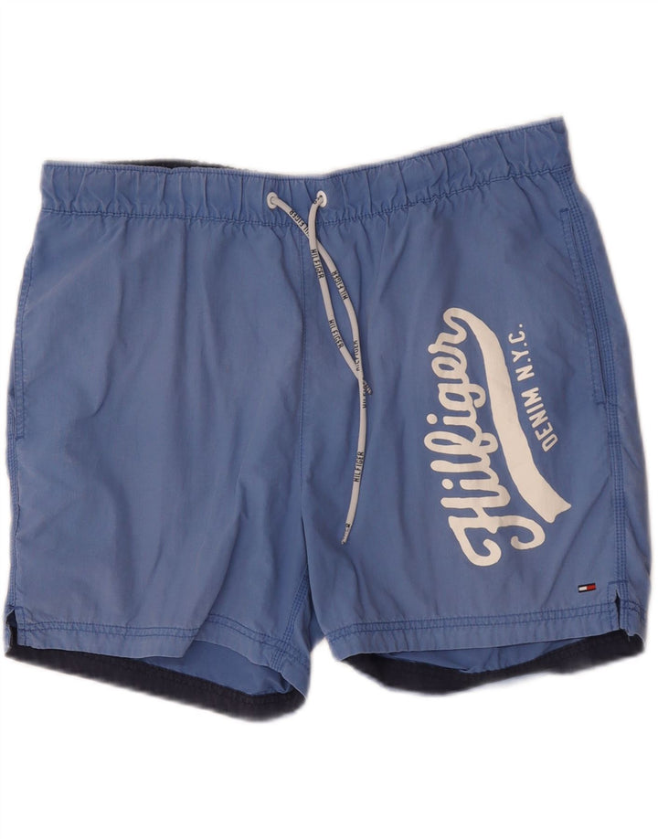 Мужские шорты для плавания с рисунком Tommy Hilfiger, большие синие, полиэстер