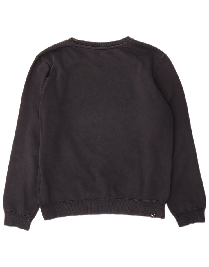 Толстовка с рисунком PUMA для девочек, 13-14 лет, черный хлопок