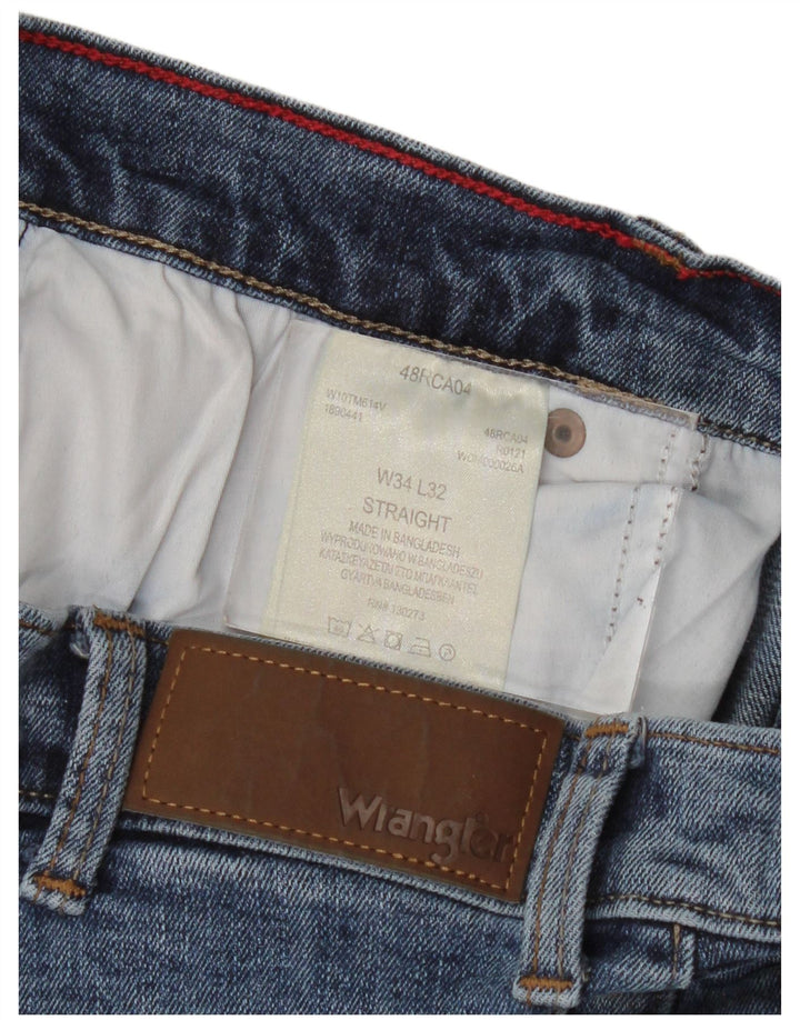 Мужские прямые джинсы Wrangler W34 L32, синий хлопок