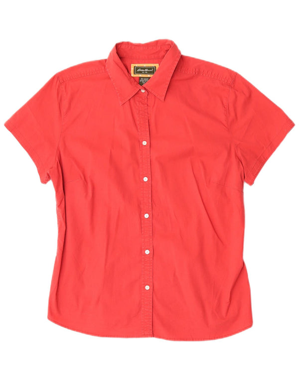 Женская рубашка с коротким рукавом Eddie Bauer, Великобритания, 18 XL, красный хлопок