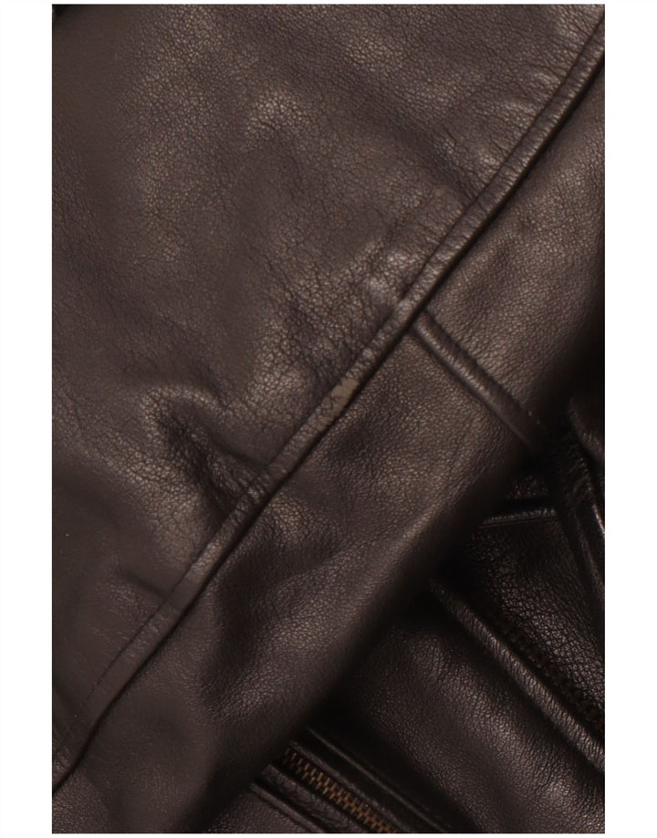 Мужская кожаная косуха VINTAGE UK 36, маленькая, черная