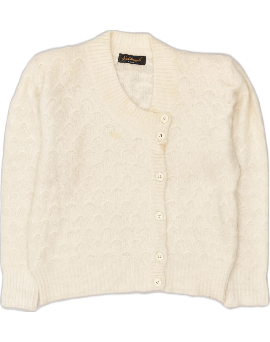 VINTAGE Womens Cardigan Sweater IT 46 Large Off White | Vintage Vintage | Thrift | Second-Hand Vintage | Used Clothing | Messina Hembry 