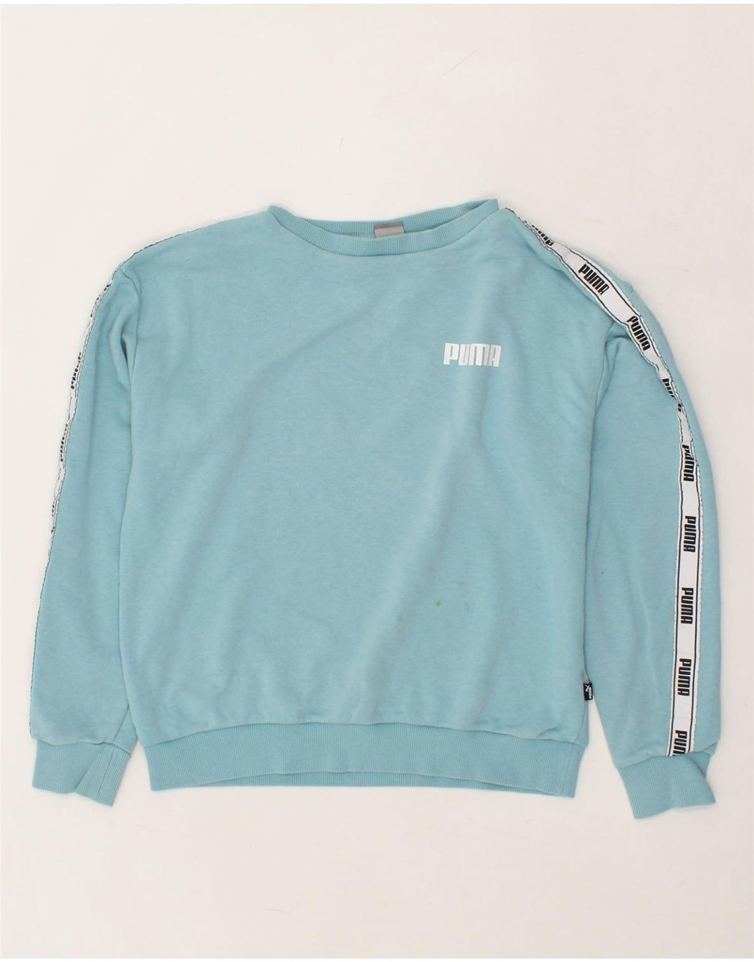 PUMA Womens Graphic Sweatshirt Jumper UK 14 Medium Blue Vintage Puma and Second-Hand Puma from Messina Hembry 