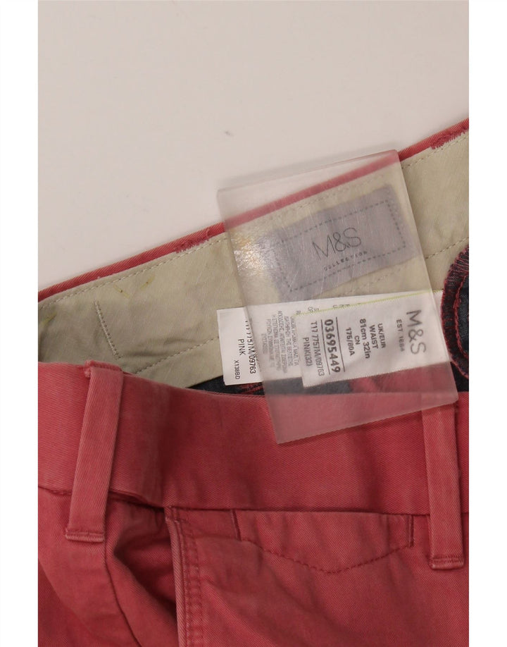 Мужские шорты-чиносы Marks & Spencer W32 среднего красного цвета, хлопок