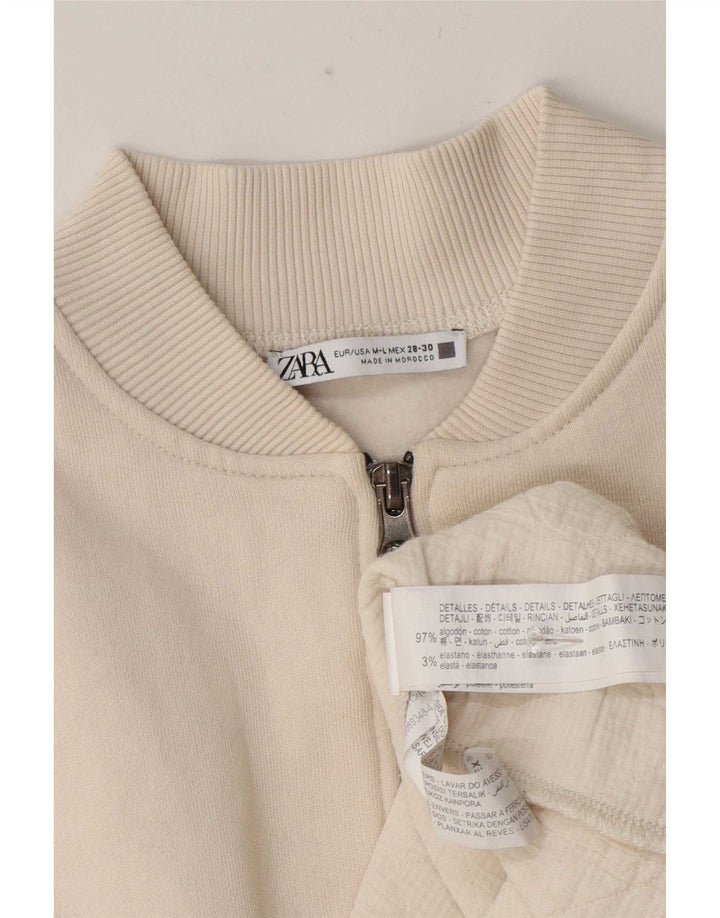 Женское платье на молнии Zara UK 14, средний цвет, белый хлопок, белый цвет