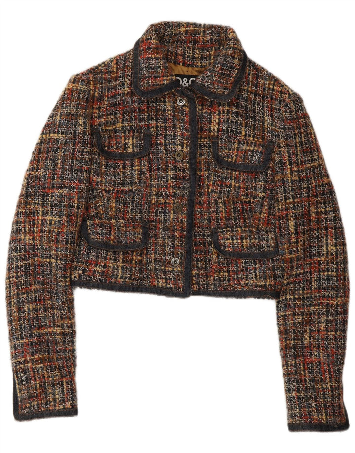 Женский пиджак DOLCE & GABBANA UK 12, средний, разноцветный, в крапинку