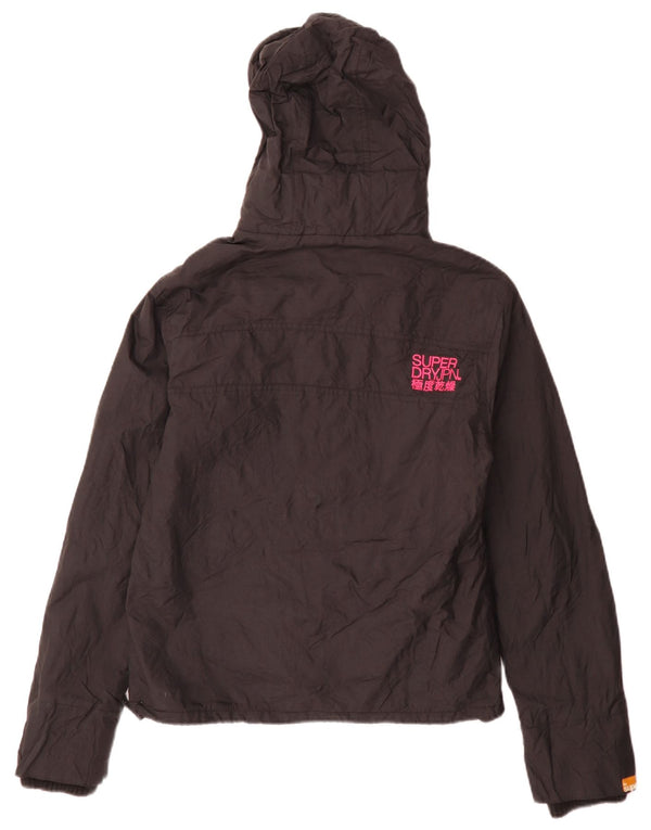 Женская ветровка с капюшоном Superdry UK 16, большой черный нейлон