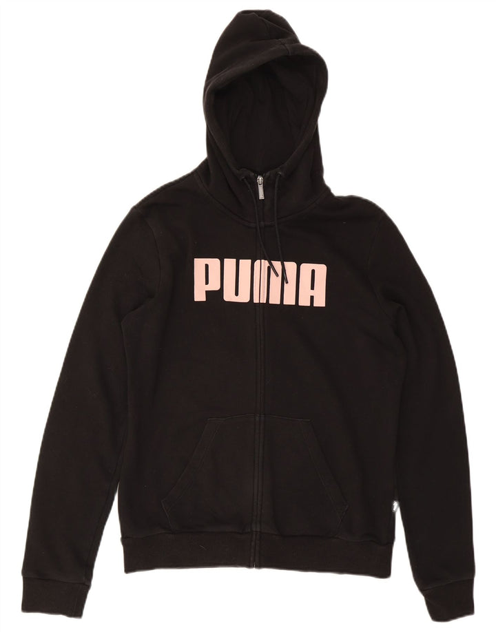 Женский свитер с капюшоном на молнии с графическим рисунком Puma UK 14, средний черный